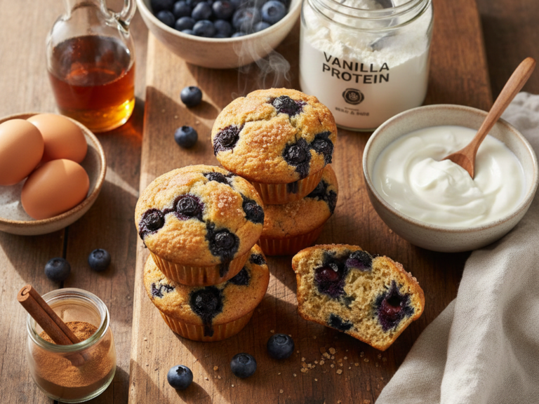  High Protein Blueberry Muffins