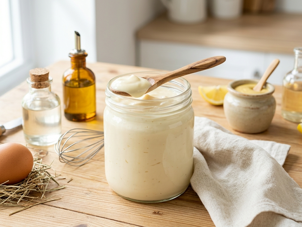 Homemade Coconut Oil and Olive Oil Mayonnaise
