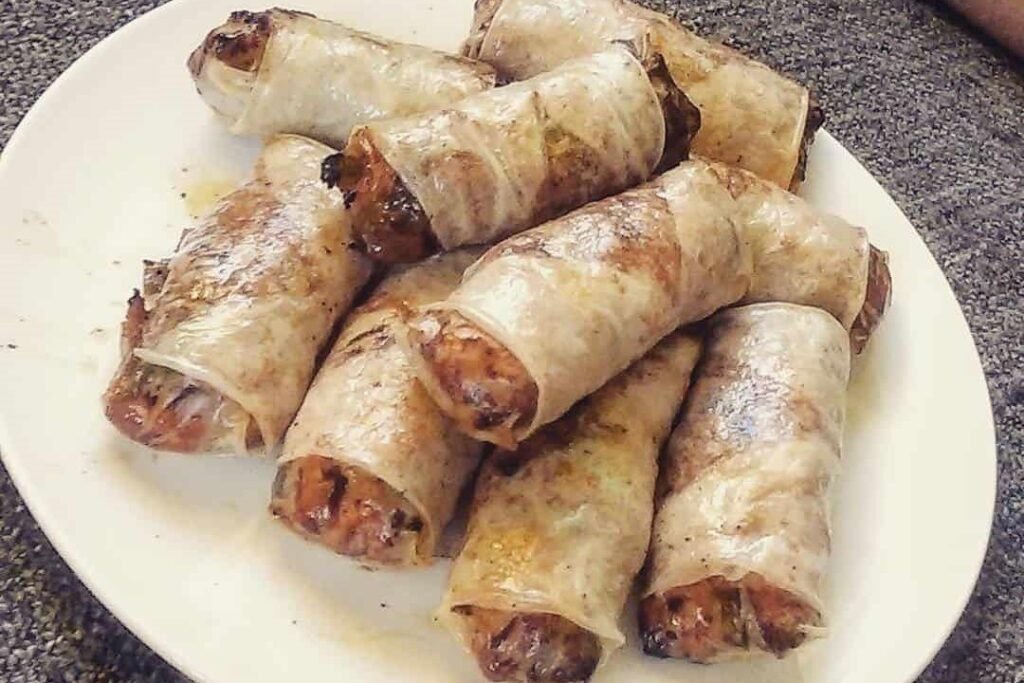 Baked Rice Paper Spring Rolls