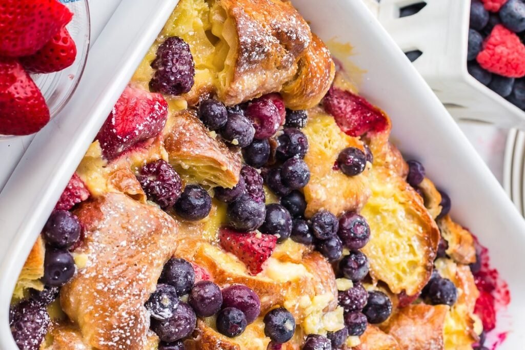 Blueberry Croissant Brunch Casserole Recipe