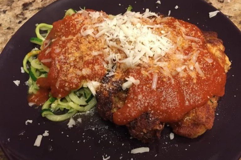 Chicken Parmesan with Zucchini Noodles