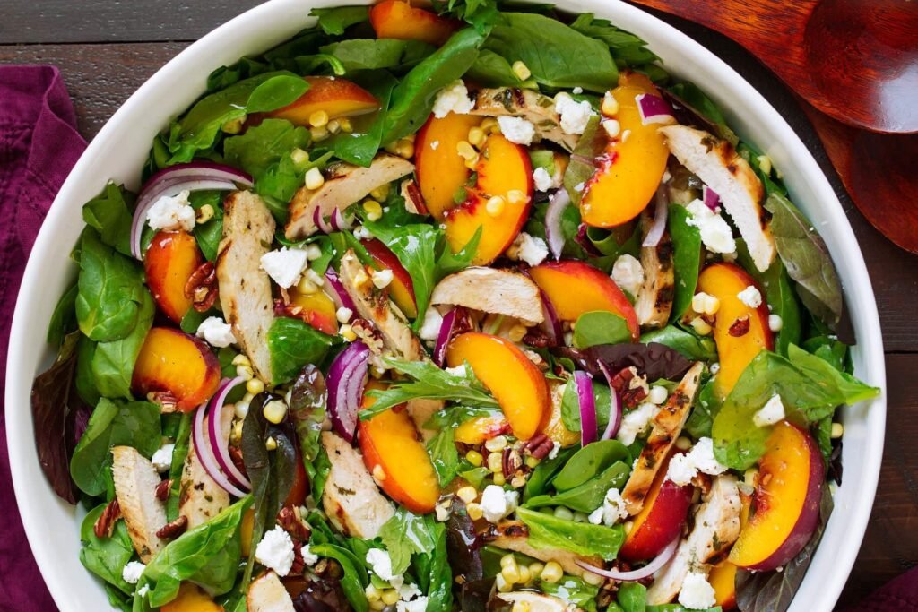 Grilled Chicken and Peach Salad