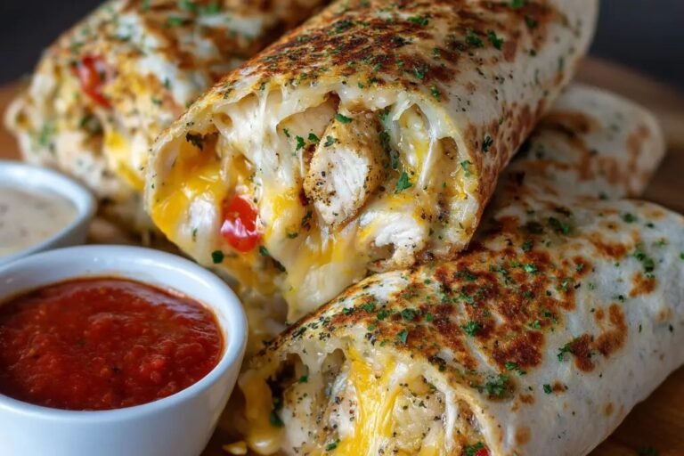 Ooey Gooey Cheesy Garlic Chicken Wraps You Will Devour