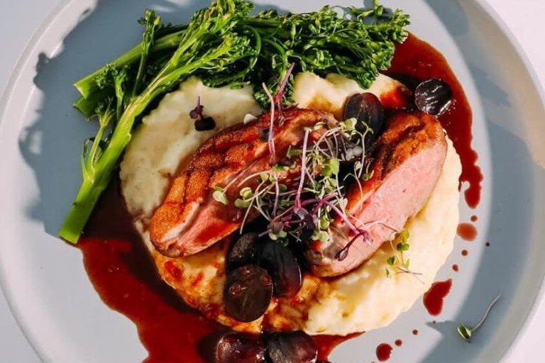 Pan Seared Duck Breast with Cherry Sauce