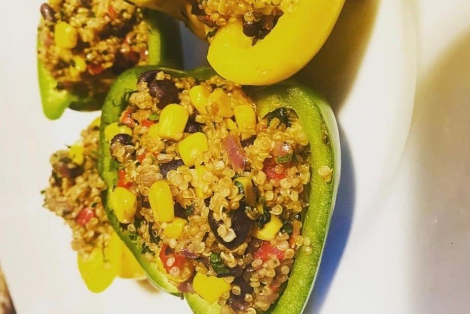 Spicy Quinoa Bell Pepper Boats