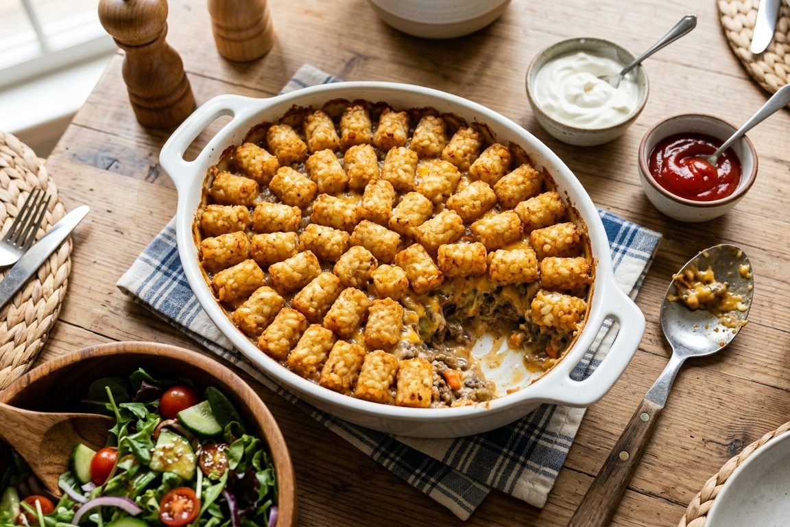 Tatertot Casserole with Beef