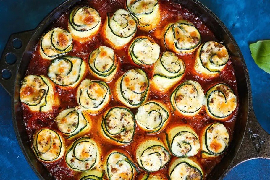 Turkey and Zucchini Lasagna Roll Ups