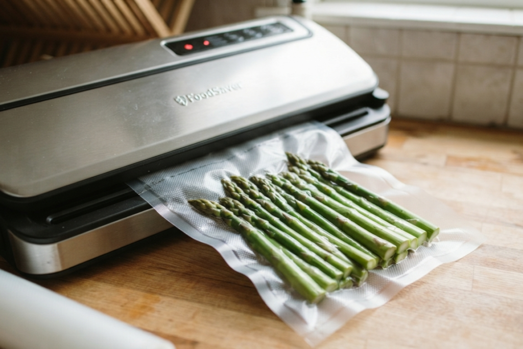 Pack Asparagus in a Vacuum-Sealed Bag