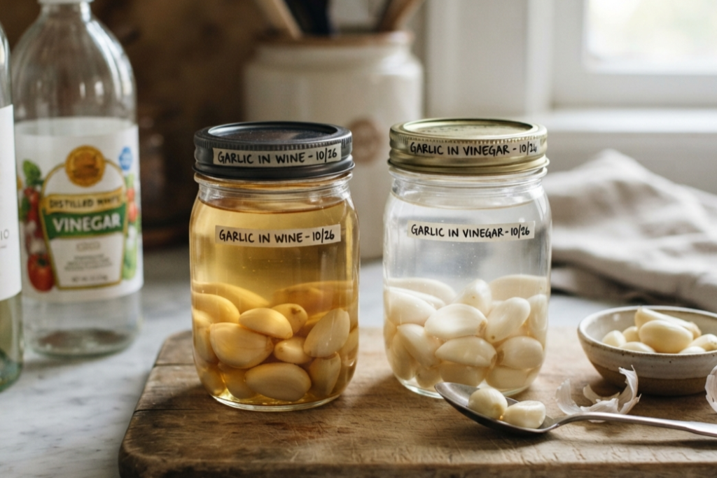 Store Peeled Garlic In Wine or Vinegar (Up to Several Months, Refrigerated)