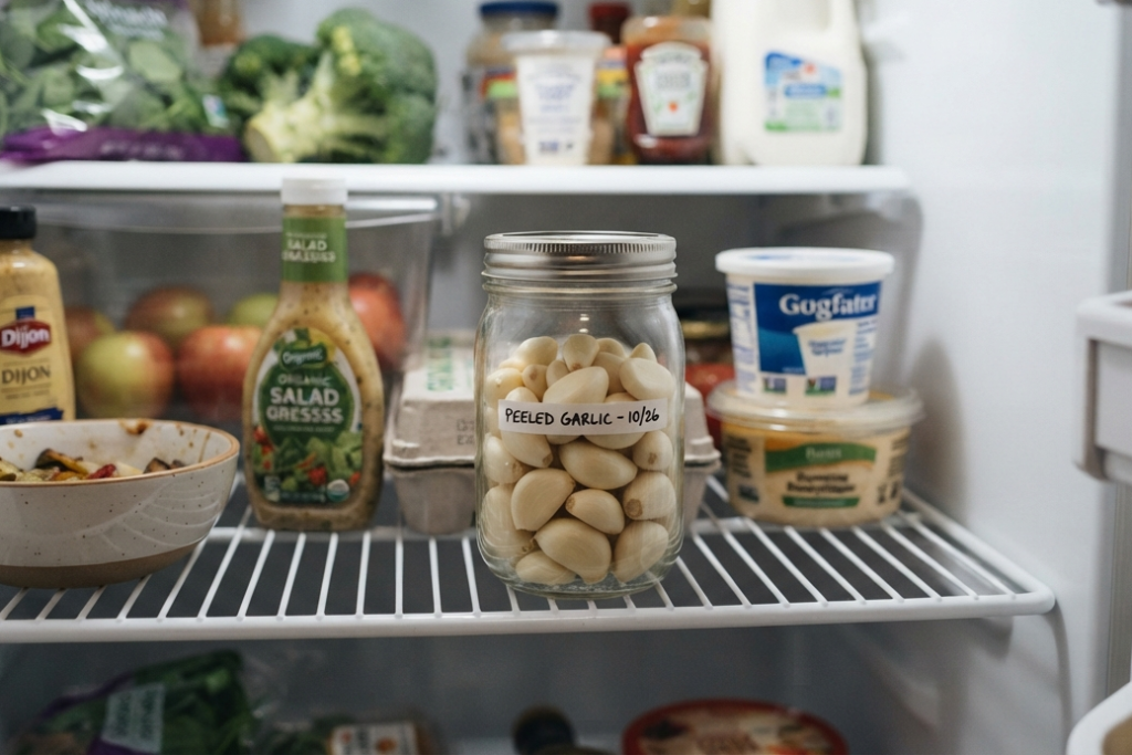Store Peeled Garlic In the Fridge (About 1 Week)