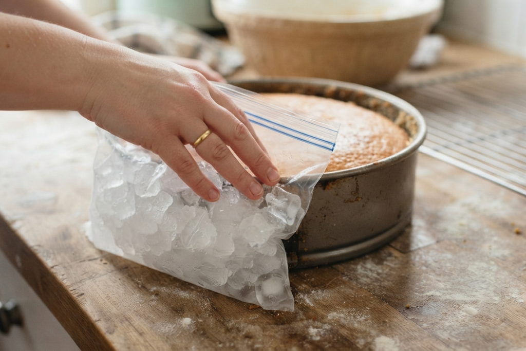 Use Ice for Flat, Round Pans