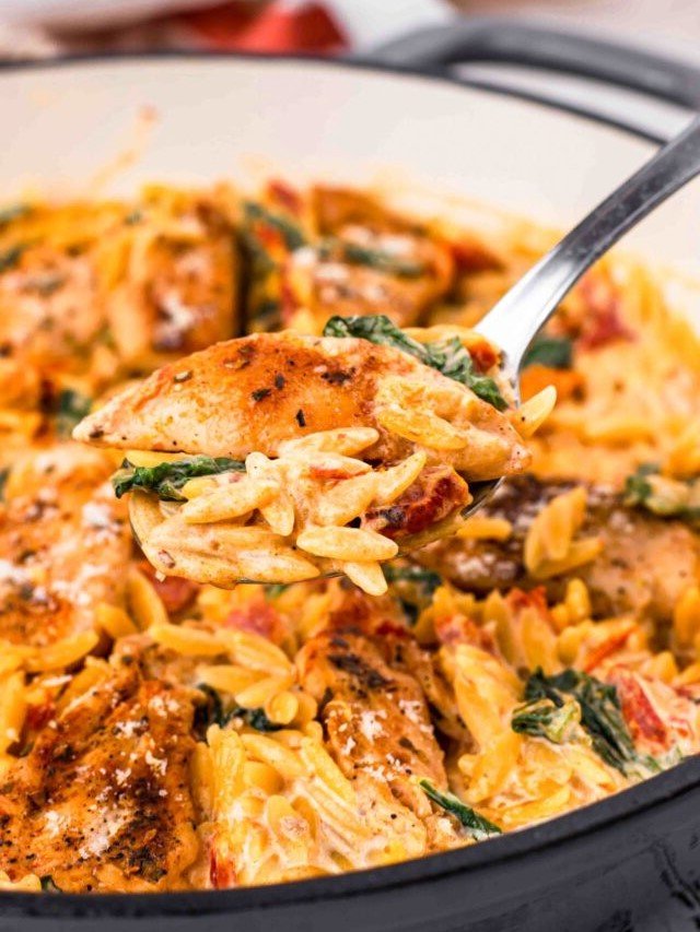 5. Creamy Sun-Dried Tomato Chicken Orzo