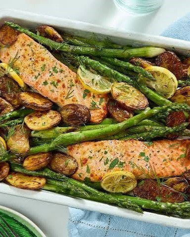 5. One-Pan Salmon with Asparagus