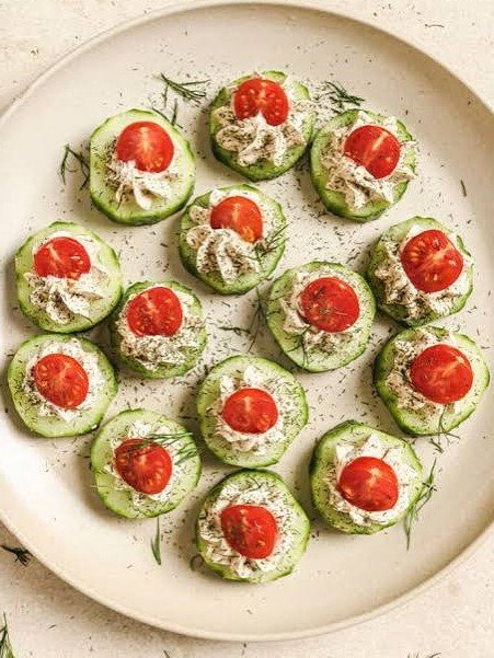 Cucumber Tomato Feta Bites