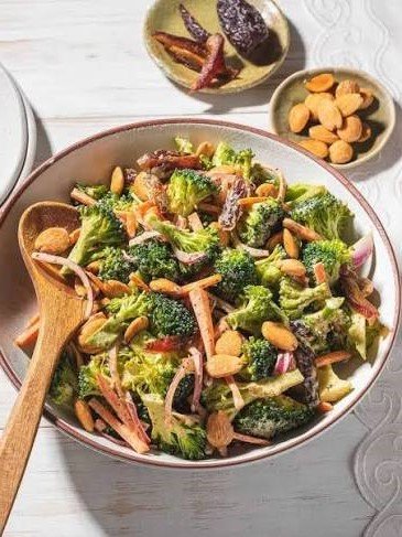Healthy Broccoli Salad with Dates and Almonds