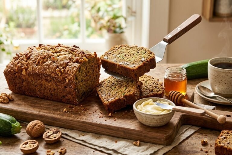 Healthy Zucchini Bread with Olive Oil and Walnuts