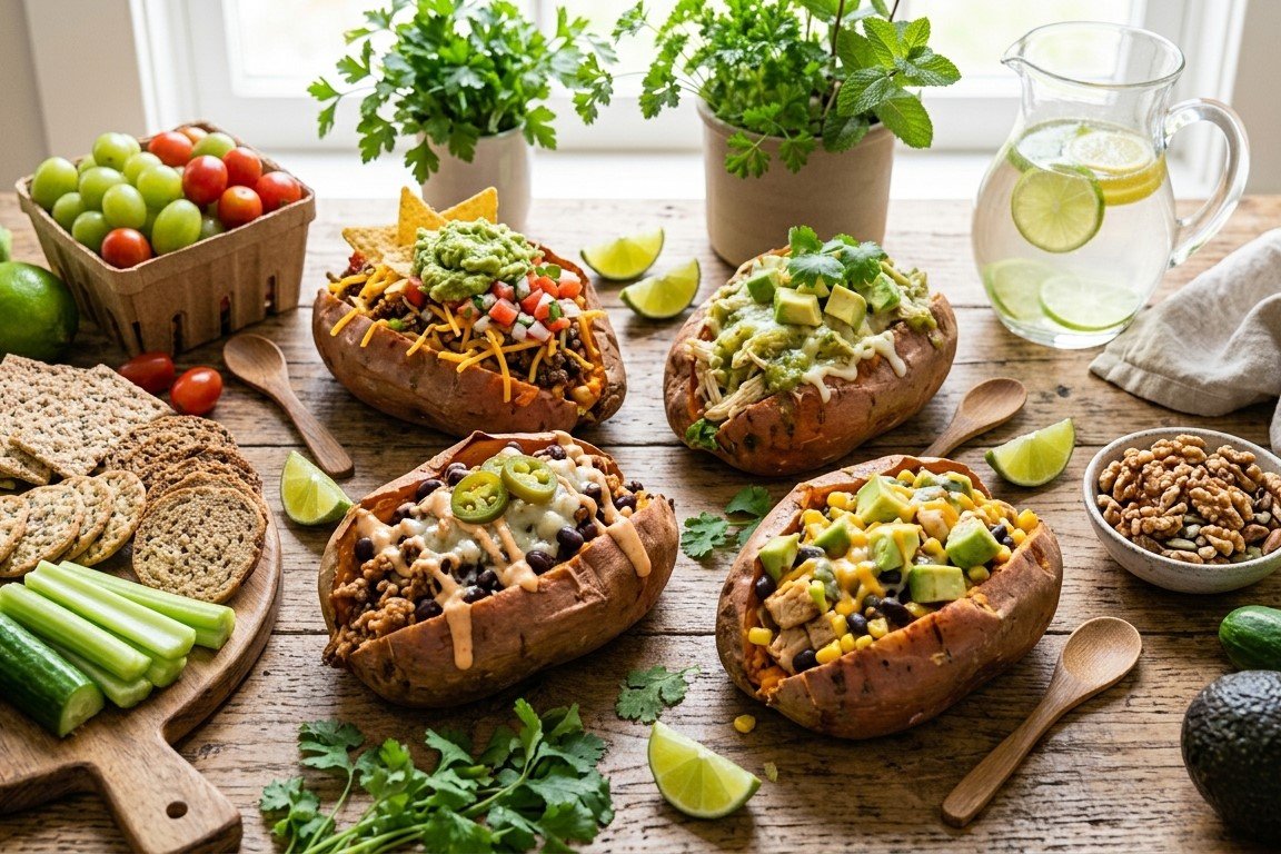 4 Easy & Delicious High Protein Stuffed Sweet Potatoes