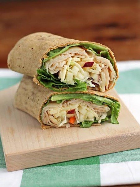 Smoked Turkey and Apple Collard Wraps