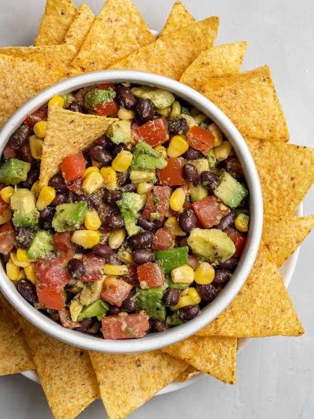 Three-Bean and Corn Salad with Tortilla Scoops