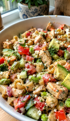 10. Creamy High Protein Pasta Salad