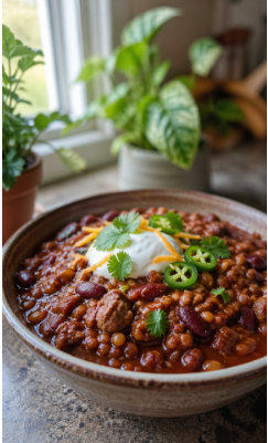 4. Slow Cooker Beef and Lentil Chili