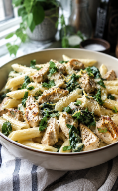 6. Ricotta Pasta with Chicken and Spinach