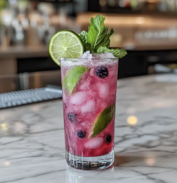 Blueberry Lavender Mojito Mocktail