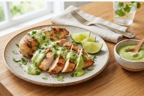 Grilled Chicken with Avocado Sauce