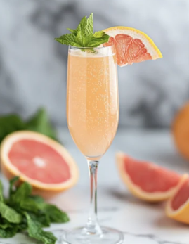 Healthy Grapefruit Mimosa Mocktail