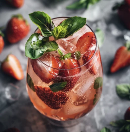 Healthy Strawberry Mocktail Spritzer