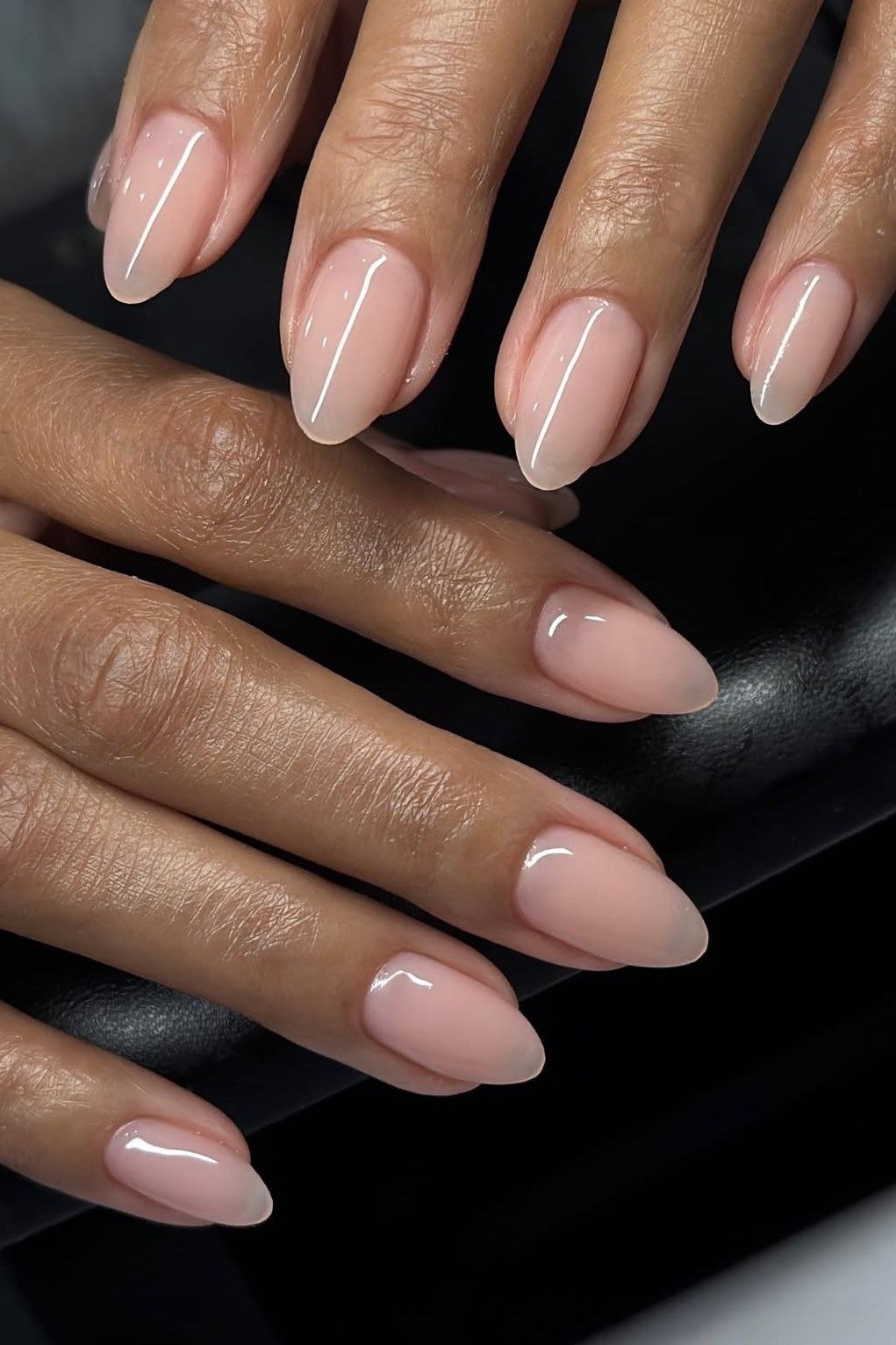 Pale Pink Nude Medium Almond - elegant nude nail design for women over 60