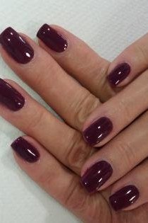 Deep plum older women nails, fall nail design for women over 60