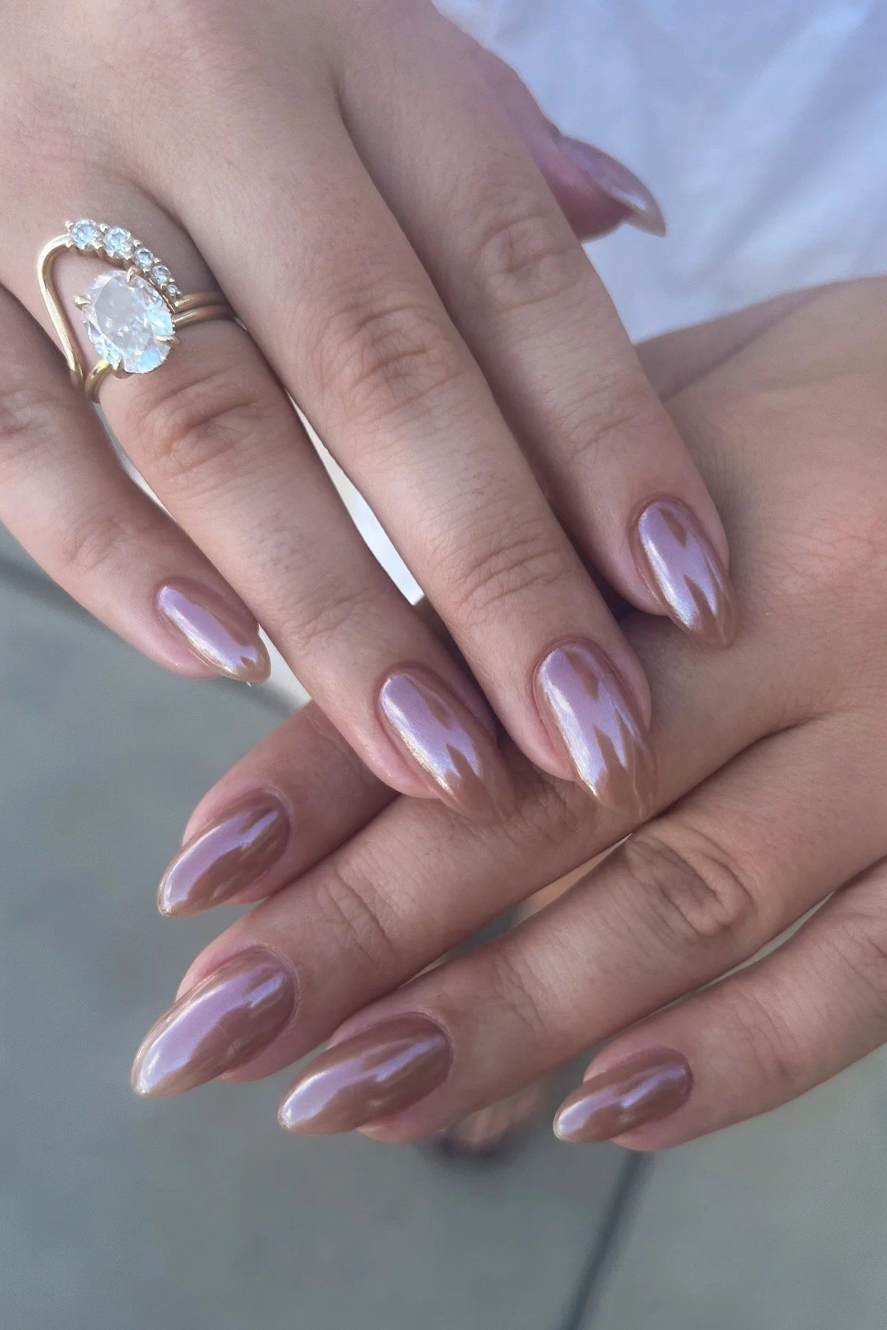 Lavender Pearl Chrome for a Soft Glow - chrome nail designs for women over 60