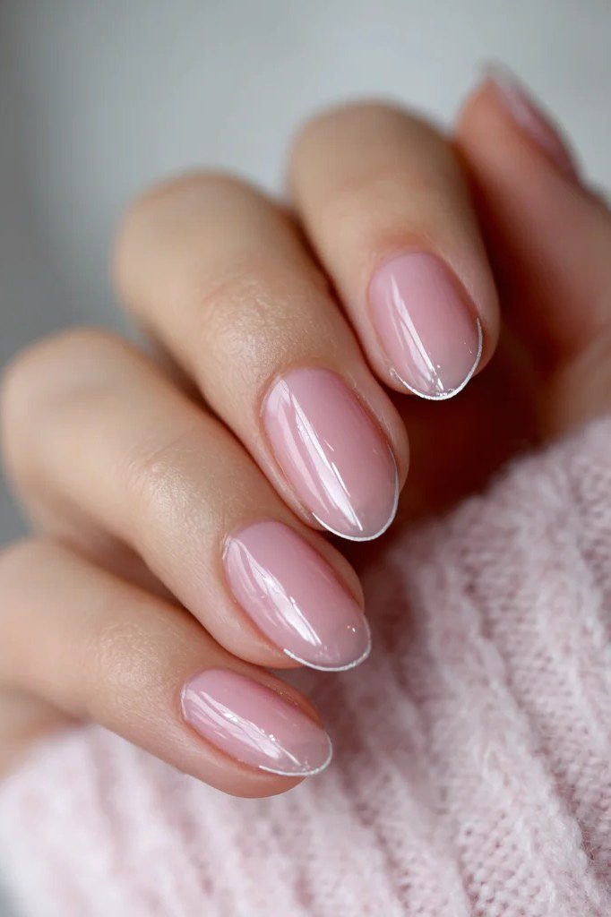 Cozy Mauve-Pink Micro French - micro french manicure with ultra-thin tip line, elegant nail design for women over 50