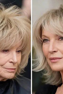 Blonde Layers, Two Ways, layered hairstyle for women over 70