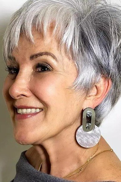Lavender-Tinted Pixie - hairstyle for women over 70