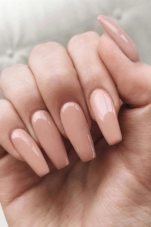 Short Almond Nudes - nude nail art idea for women over 40