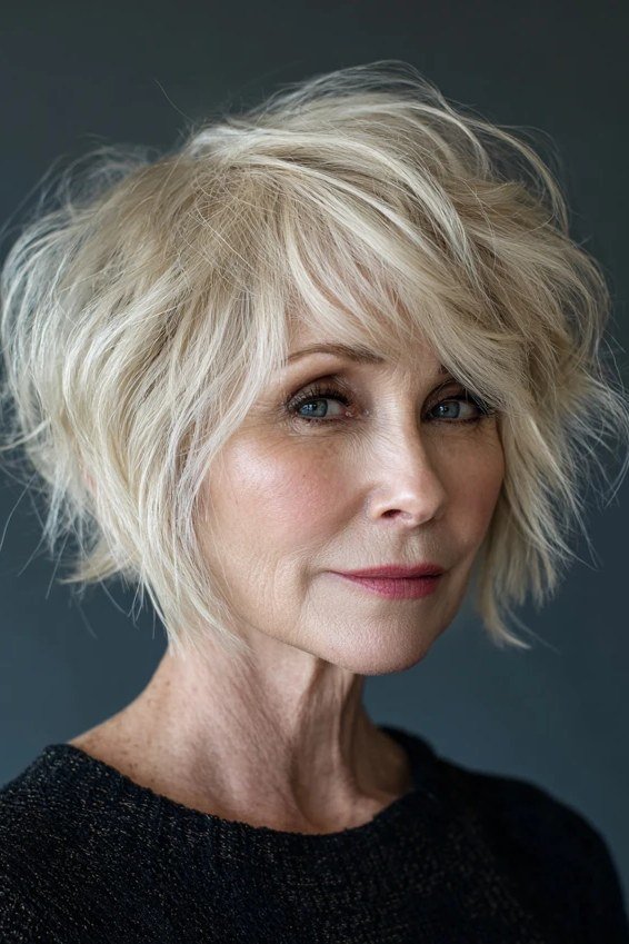 Platinum Piecey Layered Lob - layered lob hairstyle for women over 60