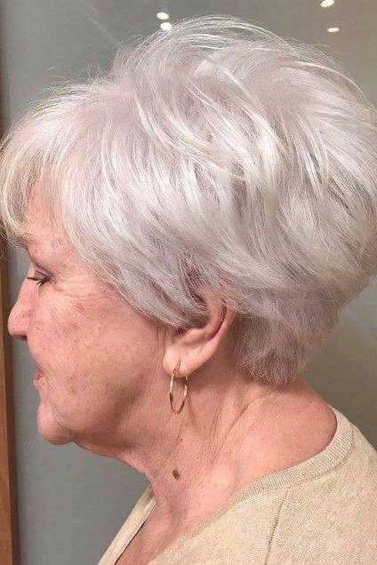 Soft Silver Pixie - hairstyle for women over 70
