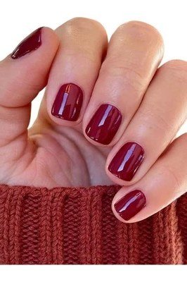 Burgundy sweater nails, fall nail design for women over 60