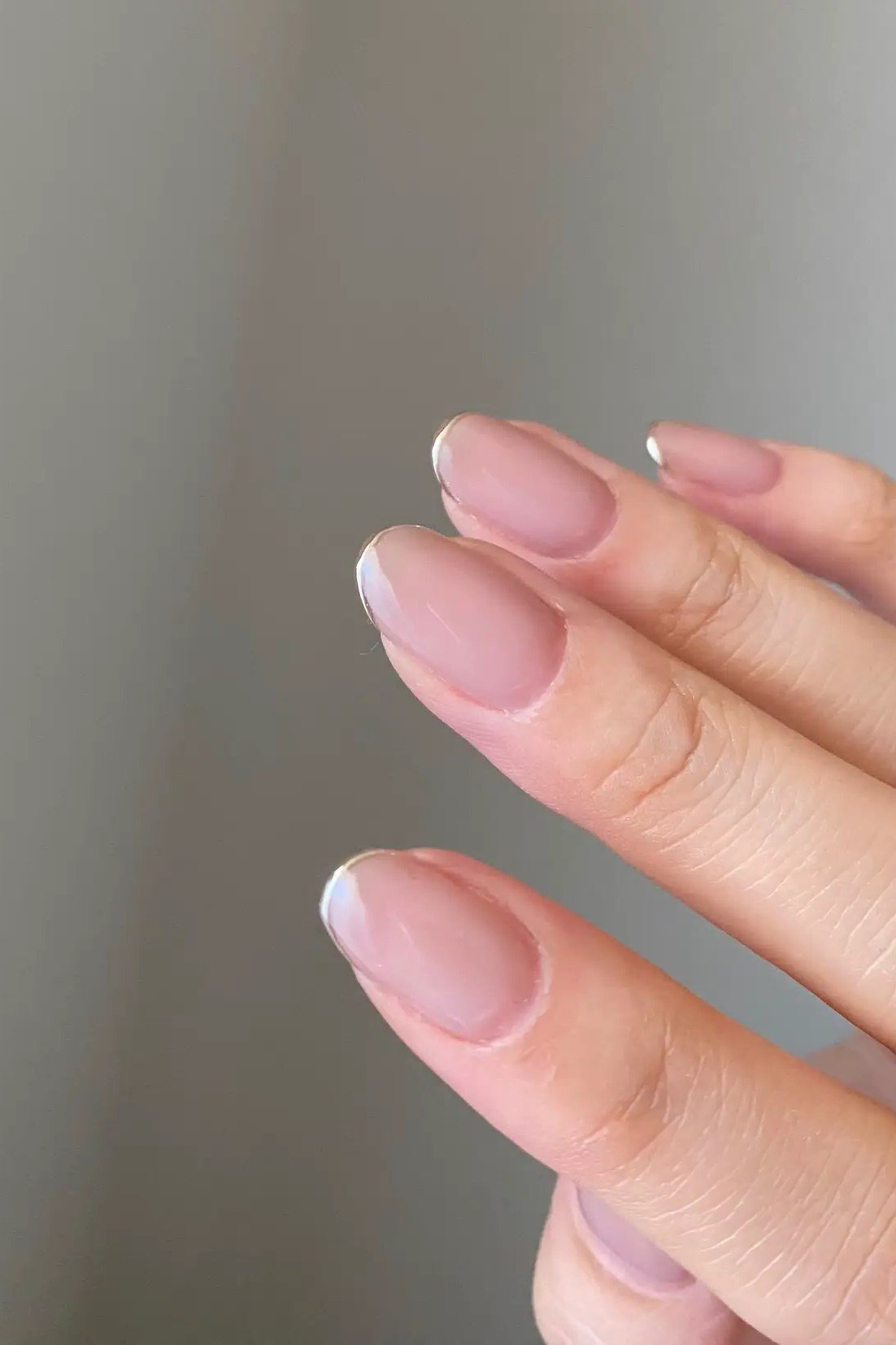 Clean Side-Profile Minimal - micro french manicure with ultra-thin tip line, elegant nail design for women over 50