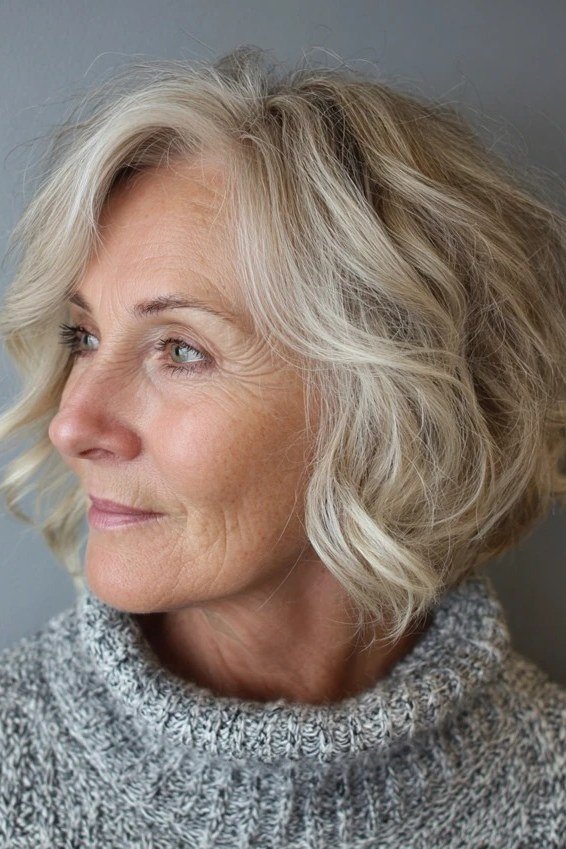 Honey-Blonde Curly Bob - curly bob hairstyle for women over 50