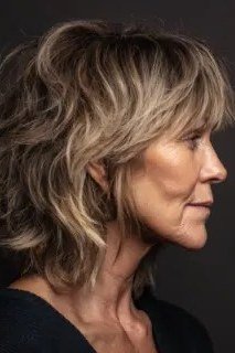 2. Brunette Shag Pixie with Bangs - wash and wear hairstyle for older women
