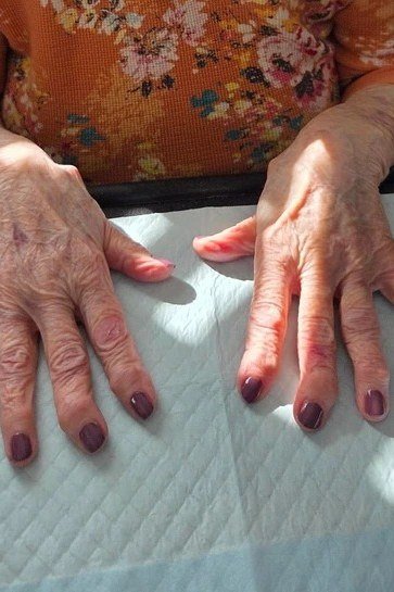 Deep Plum Manicure for women over 60