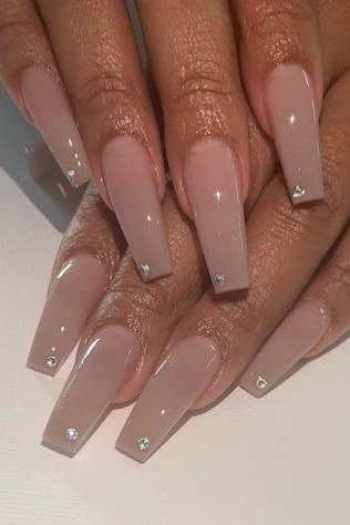 Mauve Coffin Nails - nude nail art idea for women over 40