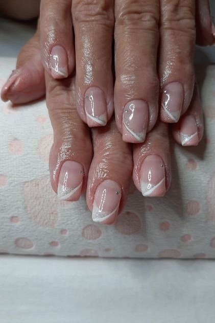 Nude French Ombre Nails for women over 60