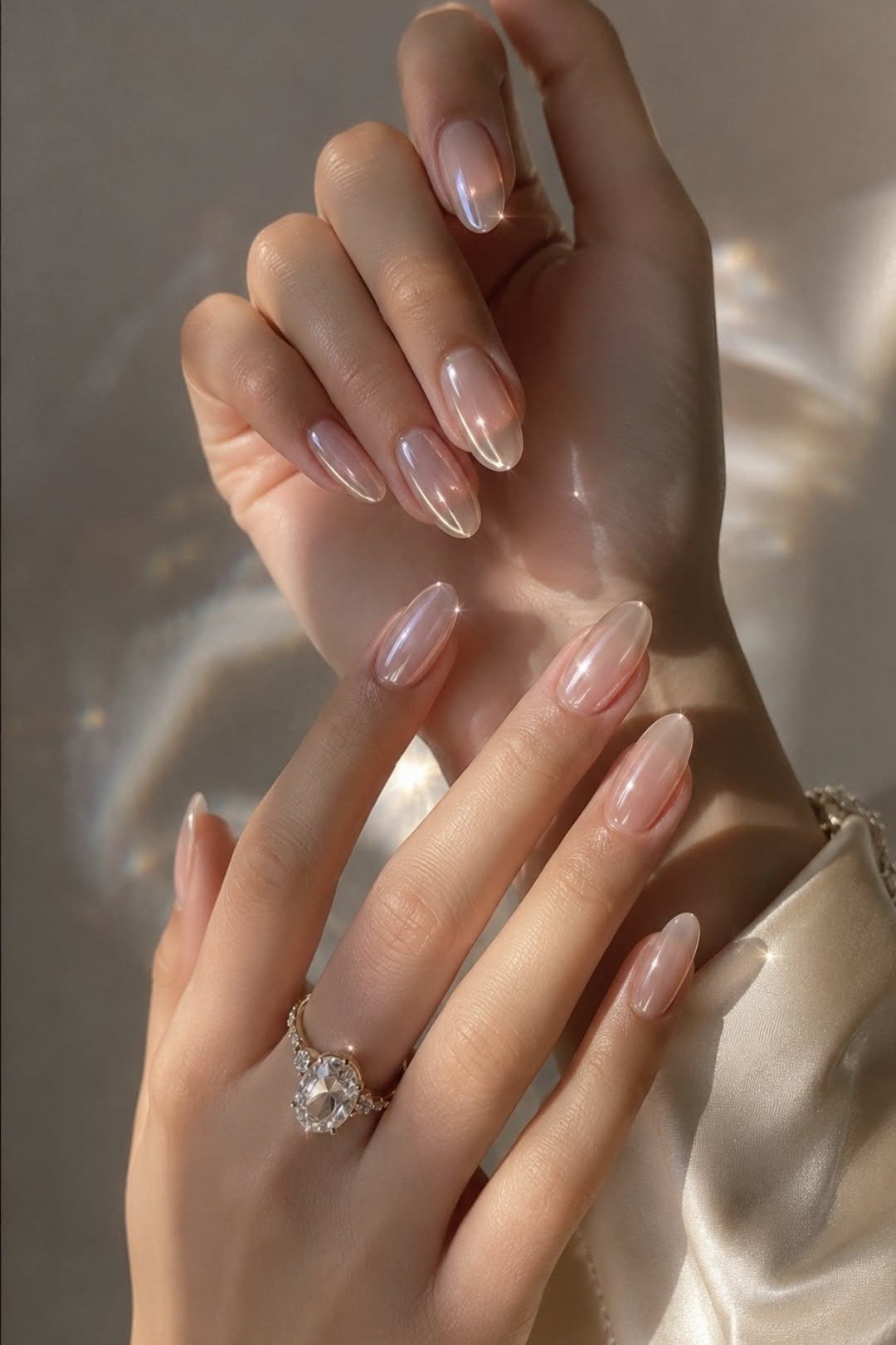 Sheer Nude Short Nails - flattering nail polish shade that hides veins for women over 50