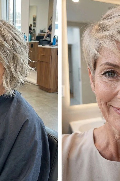 Fresh Blonde Pixie Cut - timeless hairstyle for women over 60