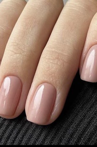 Rosy Beige Nude Medium Square - elegant nude nail design for women over 60