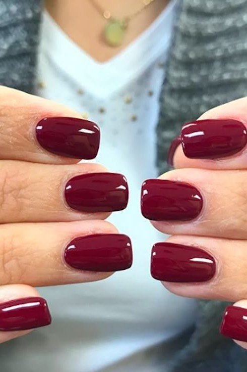 Burgundy Nails for women over 60